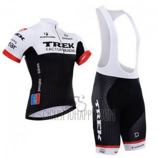 Trek Factory Racing Cycling Jersey Bib Short 2015 Short Sleeve White and Black