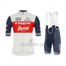 Trek Segafredo Cycling Jersey Bib Short 2021 Short Sleeve White Deep Blue