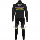 UCI Mondo Campione Trek Segafredo Cycling Jersey Bib Tight 2020 Men Long Sleeve Black