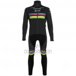UCI Mondo Campione Trek Segafredo Cycling Jersey Bib Tight 2020 Men Long Sleeve Black