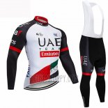 UCI World Champion UAE Cycling Jersey Bib Tight 2019 Long Sleeve White Black Red
