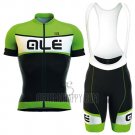 ALE Cycling Jersey Bib Short 2016 Men Short Sleeve Black and Green