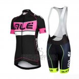 ALE Cycling Jersey Bib Short 2019 Women Short Sleeve Black Pink