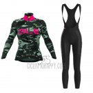 ALE Cycling Jersey Bib Tight 2017 Women Long Sleeve Camo Black