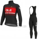 ALE Cycling Jersey Bib Tight 2020 Men Long Sleeve Red Black(1)