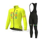 ALE Cycling Jersey Bib Tight 2020 Men Long Sleeve Yellow Green