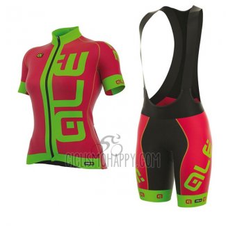 ALE Prr Arcobaleno Cycling Jersey Bib Short 2017 Women Short Sleeve Pink and Green