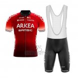 Arkea Samsic Cycling Jersey Bib Short 2020 Short Sleeve Red Black