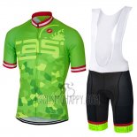 Castelli Cycling Jersey Bib Short 2017 Men Short Sleeve Bright Green