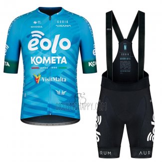 Eolo Kometa Cycling Jersey Bib Short 2023 Men Short Sleeve Blue