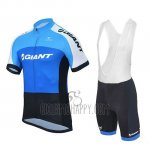 Giant Club Sport Cycling Jersey Bib Short 2018 Men Short Sleeve Blue and Black