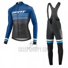 Giant Race Day Cycling Jersey Bib Tight 2019 Men Long Sleeve Blue Black