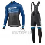 Giant Race Day Cycling Jersey Bib Tight 2019 Men Long Sleeve Blue Black