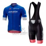 Giro D'italy Cycling Jersey Bib Short 2018 Men Short Sleeve Blue