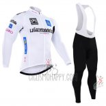 Giro D'italy Cycling Jersey Bib Tight 2016 Men Long Sleeve White and Blue