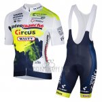 Intermarche Circus Wanty Cycling Jersey Bib Short 2023 Short Sleeve White Yellow