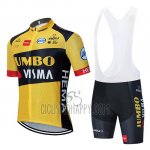 Jumbo Visma Cycling Jersey Bib Short 2020 Short Sleeve Yellow Black
