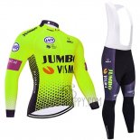 Jumbo Visma Cycling Jersey Bib Tight 2019 Long Sleeve Green Black