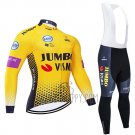 Jumbo Visma Cycling Jersey Bib Tight 2019 Long Sleeve Yellow Black