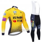 Jumbo Visma Cycling Jersey Bib Tight 2019 Long Sleeve Yellow Black