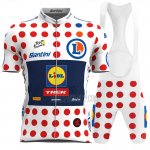 Lidl Trek Cycling Jersey Bib Short 2023 Men Short Sleeve White Red Spot