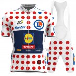Lidl Trek Cycling Jersey Bib Short 2023 Men Short Sleeve White Red Spot