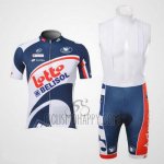 Lotto Belisol Cycling Jersey Bib Short 2012 Short Sleeve White and Blue