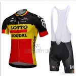 Lotto Soudal Cycling Jersey Bib Short 2018 Short Sleeve Black and Yellow