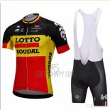 Lotto Soudal Cycling Jersey Bib Short 2018 Short Sleeve Black and Yellow