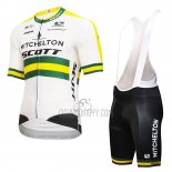 Micheliton Scott Cycling Jersey Bib Short 2018 Men Short Sleeve White