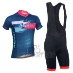 Monton Cycling Jersey Bib Short 2014 Men Short Sleeve Red and Blue