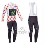 Movistar Lider Cycling Jersey Bib Tight 2013 Men Long Sleeve White and Red