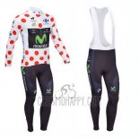 Movistar Lider Cycling Jersey Bib Tight 2013 Men Long Sleeve White and Red