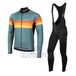 Nalini Cycling Jersey Bib Tight 2020 Men Long Sleeve Green Orange