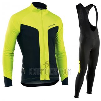 Nalini Northwave Cycling Jersey Bib Tight 2017 Men Long Sleeve Yellow and Black