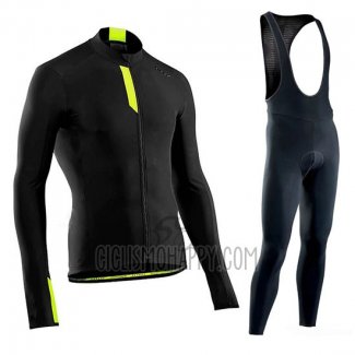 Northwave Cycling Jersey Bib Tight 2019 Men Long Sleeve Negro Green