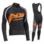 Northwave Cycling Jersey Bib Tight 2019 Men Long Sleeve Orange Black