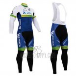 Orica GreenEDGE Cycling Jersey Bib Tight 2015 Long Sleeve Blue and White