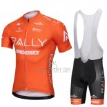 Rally Cycling Jersey Bib Short 2018 Men Short Sleeve Orange