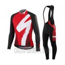 Specialized Cycling Jersey Bib Tight 2016 Men Long Sleeve Bright Black and Red