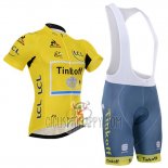 Tinkoff Lider Cycling Jersey Bib Short 2016 Men Short Sleeve Yellow and Black