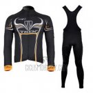 Trek Cycling Jersey Bib Tight 2009 Long Sleeve Black and Yellow