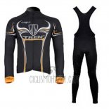 Trek Cycling Jersey Bib Tight 2009 Long Sleeve Black and Yellow