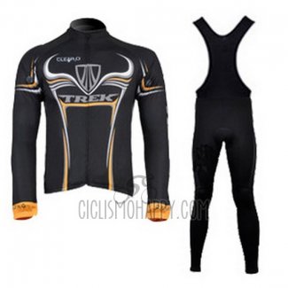 Trek Cycling Jersey Bib Tight 2009 Long Sleeve Black and Yellow