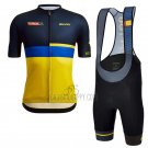 Vuelta Espana Cycling Jersey Bib Short 2022 Men Short Sleeve Black Yellow