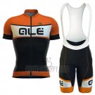 ALE Cycling Jersey Bib Short 2016 Men Short Sleeve Black and Orange