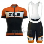ALE Cycling Jersey Bib Short 2016 Men Short Sleeve Black and Orange