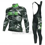 ALE Cycling Jersey Bib Tight 2016 Men Long Sleeve Green and Black