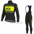 ALE Cycling Jersey Bib Tight 2020 Men Long Sleeve Yellow Black(2)
