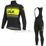 ALE Cycling Jersey Bib Tight 2020 Men Long Sleeve Yellow Black(2)